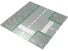 Набор LEGO Baseplate Road 32 x 32 9-Stud T Intersection with Road Print, Светло-серый