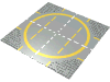 Набор LEGO Baseplate Road 32 x 32 9-Stud Landing Pad with Yellow Circle Print, Светло-серый