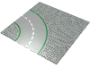 Набор LEGO Baseplate Road 32 x 32 9-Stud Curve with Road Print, Светло-серый