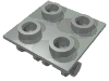 Набор LEGO Hinge Brick 2 x 2 Top Plate Thin, Светло-серый