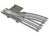 Набор LEGO Train, Track 12V Switch Point Left, Type 2 - Track Only, Светло-серый