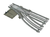 Набор LEGO Train, Track 12V Switch Point Right, Type 2 - Track Only, Светло-серый