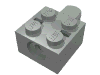 Набор LEGO Arm Holder Brick 2 x 2 without Hole and 1 Arm, Светло-серый