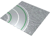 Baseplate Road 32 x 32 7-Stud Curve with Road Print