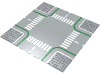Baseplate Road 32 x 32 7-Stud Crossroads with Road and Crosswalks Print