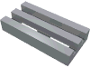 Tile Special 1 x 2 Grille with Bottom Groove