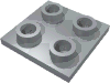 Plate Special 2 x 2 Thin with Plane Single Wheel Holder