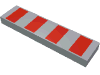 Tile  1 x  4 with 4 Red Stripes Print