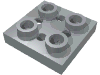 Plate Special 2 x 2 with Pin on Bottom, Small Holes in Plate and Locking Fingers on Underside