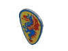 Minifig Shield - Ovoid with Blue Dragon Print