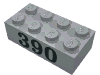 Brick 2 x 4 with Black '390' Print