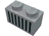 Brick 1 x 2 with Black Grill Print