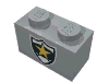 Brick  1 x  2 with Police Badge Yellow Star Print