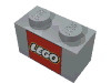 Brick 1 x 2 with LEGO Logo with Closed O Square Print