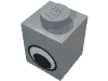 Brick 1 x 1 with Simple Eye Black and White Print