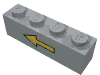 Brick 1 x 4 with Yellow Left Arrow and Black Border Print