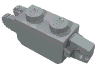 Hinge Brick 1 x 2 Locking with 1 Finger Vertical End and 2 Fingers Vertical End