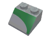 Slope 45В° 2 x 2 with Right Green Inverse 1/4 Disc Print