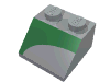 Slope 45В° 2 x 2 with Left Green Inverse 1/4 Disc Print