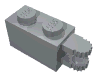 Hinge Brick 1 x 2 Locking with 2 Fingers Horizontal End