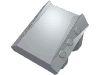 Brick 2 x 2 No Studs, Sloped with 3 Side Pistons Raised Edges
