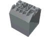 Container, Box Open Ended 4 x 4 x 4 with 1 hinge finger each end