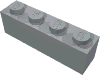 Набор LEGO Brick 1 x 4 without Bottom Tubes, Светлый сине-серый