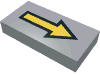 Tile 1 x 2 with Arrow Long Yellow with Black Border Print