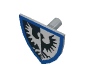 Набор LEGO Minifig Shield - Triangular with Black Falcon and Blue Border Print, Светлый сине-серый