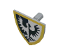Minifig Shield - Triangular with Black Falcon and Yellow Border Print