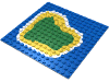 Baseplate 16 x 16 with Island on Blue Water Print
