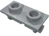 Hinge Brick 1 x 2 Top Plate Thin