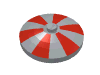 Round Dish 4 x 4 Inverted with Blue and Red Stripes Print Space Radar