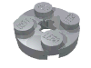 Plate, Round 2 x 2 with Axle Hole Type 2 (X Opening)