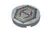 Tile  2 x  2 Round with Hexagonal Hatch Print