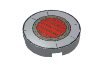Tile, Round 2 x 2 with SW Podracer Vent Print