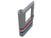 Door 1 x 4 x 5 Train Left with Red/White/Blue Stripe Print
