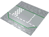 Baseplate Road 32 x 32 3 Lane with Race Track Checker Print