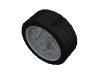 Набор LEGO Wheel 36.8 x 14 ZR with Axle Hole, 3 Pin Holes, and Black Rubber Tyre Glued On, Светлый сине-серый