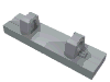Hinge Tile 1 x 4 Locking Dual 1 Fingers on Top [4 Locking Ridges]
