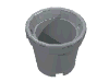 Bucket with Handle Holes and 5 Bottom Holes - Center Bottom Stud Holder (Belville)