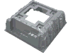 Baseplate, Raised 16 x 16 No Studs with Cross Opening, 4 Holes