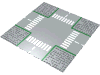 Baseplate Road 32 x 32 9-Stud Crossroads with Road Print [6304 / 1060]
