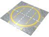 Baseplate Road 32 x 32 9-Stud Landing Pad with Yellow Circle Print