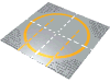 Baseplate 32 x 32 Road 9-Stud Landing Pad Type 2 (Orange)