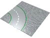 Baseplate Road 32 x 32 9-Stud Curve with Road Print