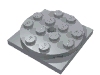 Turntable 4 x 4 x 2/3 Top with Black Square Base, Locking, Complete Assembly