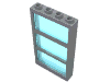 Набор LEGO Window 1 x 4 x 6 Frame with 3 Panes, Fixed Glass with Trans-Black Glass, Светлый сине-серый
