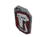 Minifig Shield - Octagonal with Troll Skull on Dark Red Print