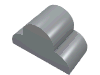 Brick 2 x 4 x 2 No Studs, Triple Curved Top